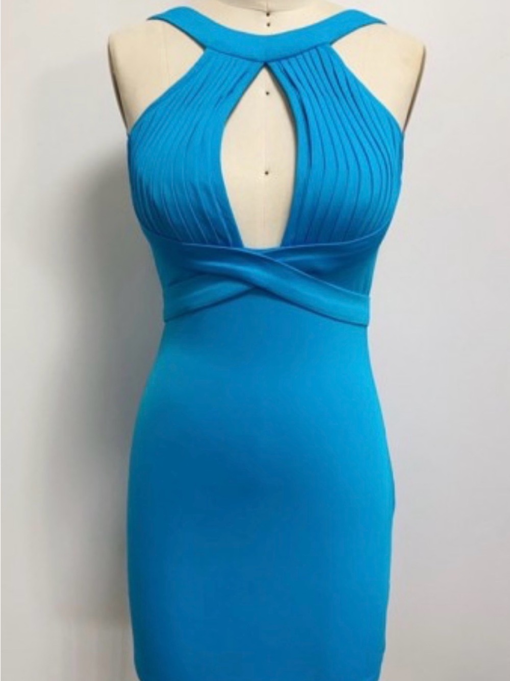 Turquoise Wolf of Wall Street Bodycon Mini Dress